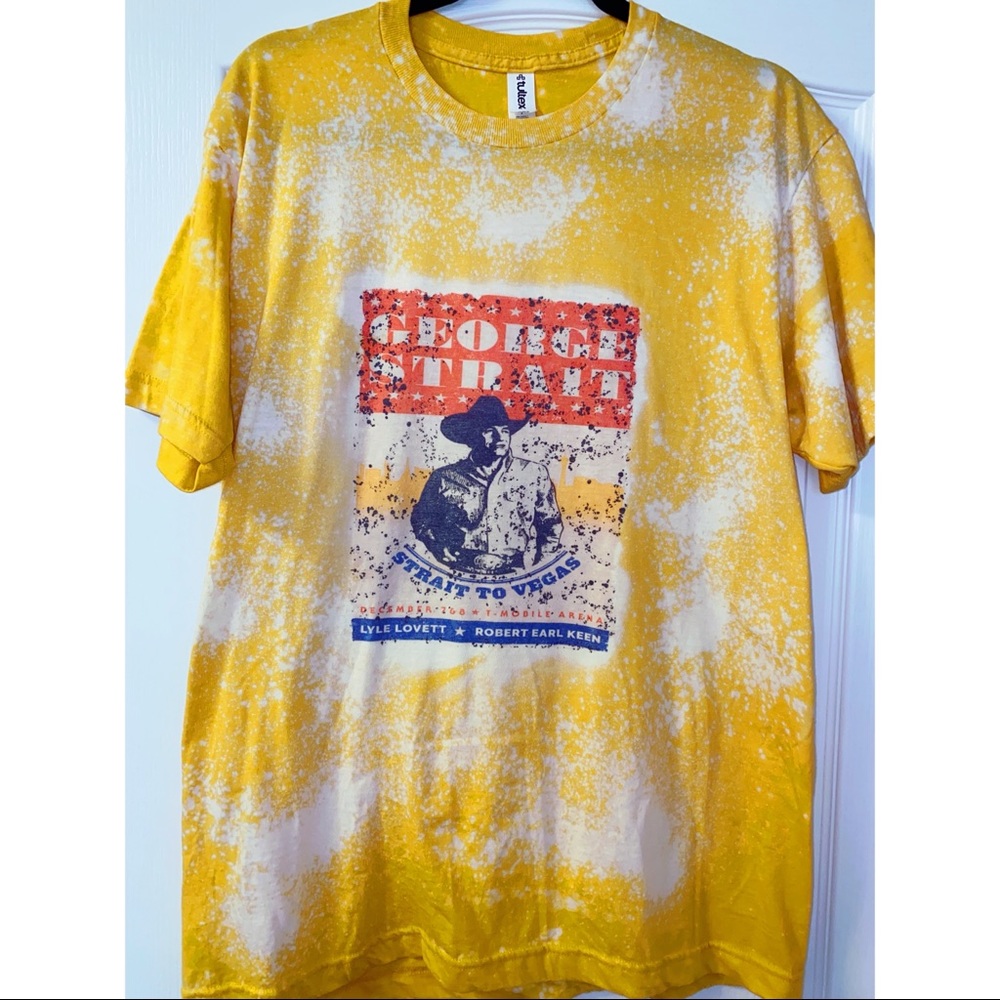 Bleached Yellow George Strait Graphic Tee